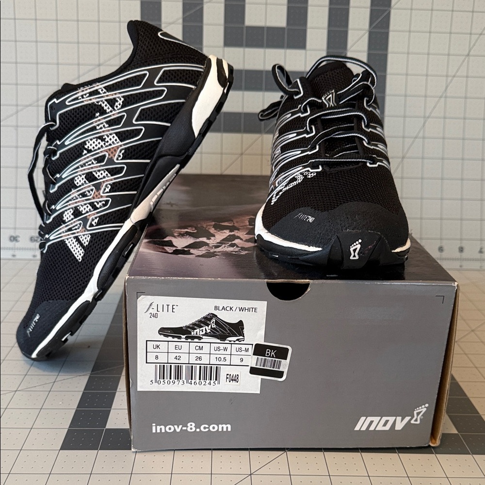 Inov-8 Black and White Men's Athletic Shoes - Picture 2 of 3